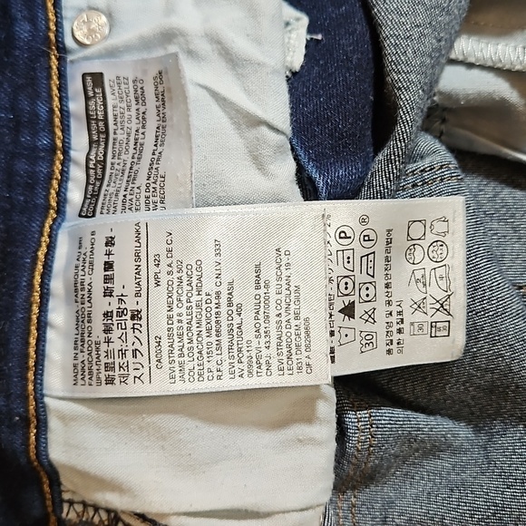 LEVI'S Dark Blue Midrise Skinny Denim Jeans 33 x 32 - Picture 6 of 9
